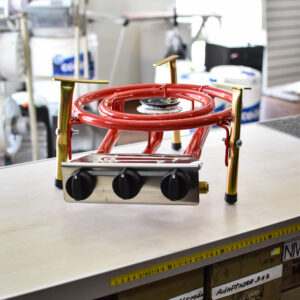 Paellero de 2 aros con quemador central y 3 robinetes